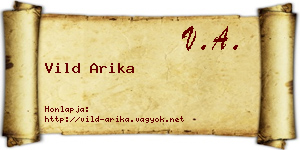 Vild Arika névjegykártya